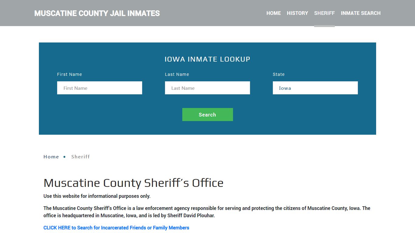 Muscatine County Sheriff, IA Arrest Warrant Lookup