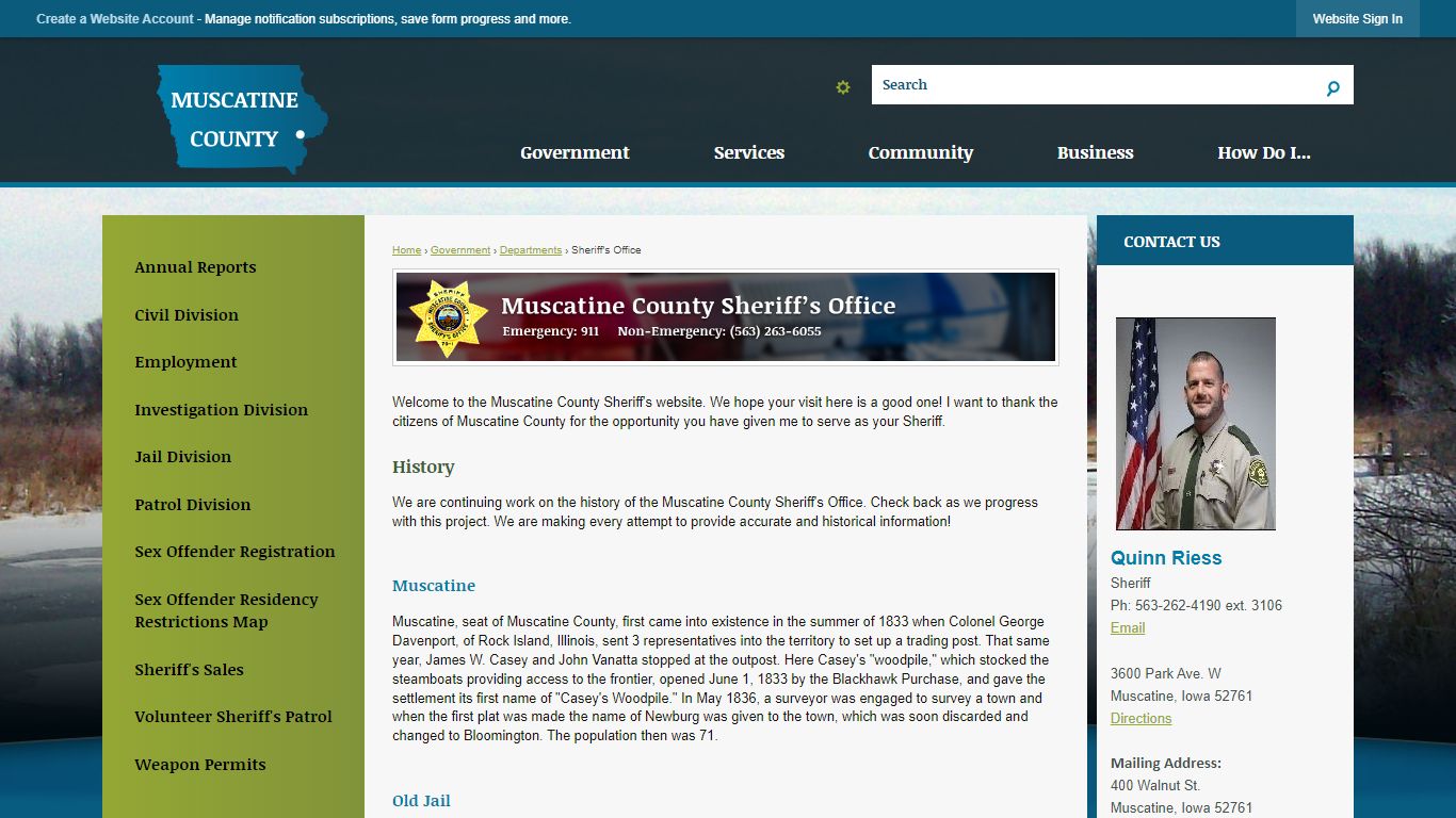 Sheriff's Office | Muscatine County, IA - Official Website